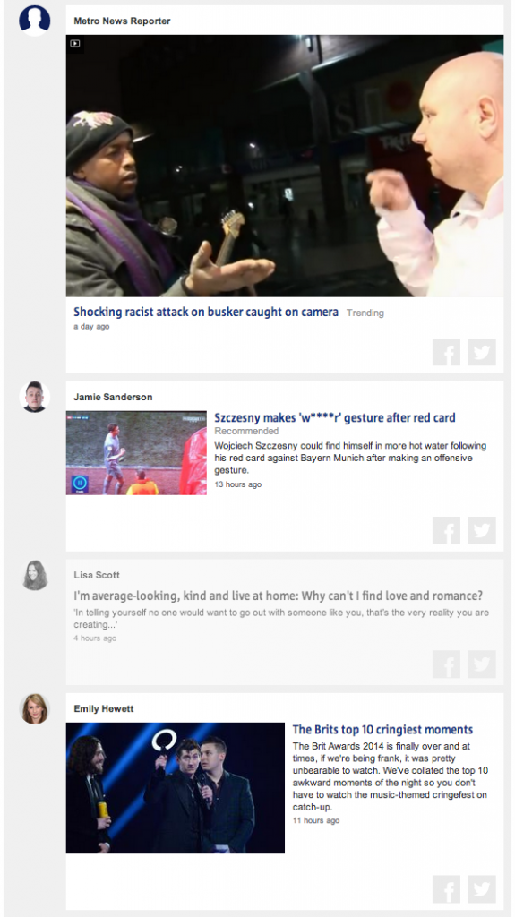 Current Timeline Styling (Trending, Normal, Read, Editorial)