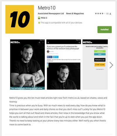 Metro10: Going native growing on Android