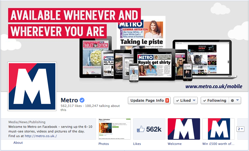 Metro Facebook Page